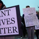 Demonstrators outside the Fox Theater in Detroit before the GOP presidential debate March 3, 2016, demand action from the candidates regarding the water crisis in Flint, Mich.
Chip Somodevilla/Getty Images